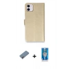 MARSİLYAN™- iPhone 12 Mini Kılıf Siluet Işık Serisi - Şeffaf Royal Nano Ekran Koruyucu + Shine Kamera Lens Koruma Cam - PE