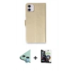 MARSİLYAN™- iPhone 12 Mini Kılıf Siluet Işık Serisi - Şeffaf Temperli Cam Ekran Koruyucu + Mavi Raze Metal Kamera Lens