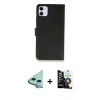 MARSİLYAN™- iPhone 12 Mini Kılıf Siluet Işık Serisi - Şeffaf Temperli Cam Ekran Koruyucu + Mavi Raze Metal Kamera Lens