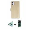 MARSİLYAN™- iPhone 12 Mini Kılıf Siluet Işık Serisi - Siyah 360 Mat Full Body Arka Koruyucu + Mavi Raze Metal Kamera Lens