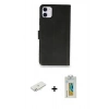 MARSİLYAN™- iPhone 12 Mini Kılıf Siluet Işık Serisi - Siyah Polymer Nano Ekran Koruyucu + Renkli Kamera Lens Koruma Cam - SI