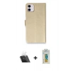 MARSİLYAN™- iPhone 12 Mini Kılıf Siluet Işık Serisi - Siyah Polymer Nano Ekran Koruyucu + Şeffaf Kamera Lens Koruma Cam