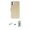 MARSİLYAN™- iPhone 12 Mini Kılıf Siluet Işık Serisi - Siyah Polymer Nano Ekran Koruyucu + Turuncu Renkli Kamera Lens Koruma Cam