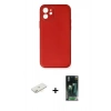 MARSİLYAN™- iPhone 12 Mini Kılıf Yadigar Klasik - Şeffaf 360 Full Body Arka Koruyucu + Renkli Kamera Lens Koruma Cam - SI