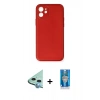 MARSİLYAN™- iPhone 12 Mini Kılıf Yadigar Klasik - Şeffaf Royal Nano Ekran Koruyucu + Raze Metal Kamera Lens - MI