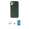 MARSİLYAN™- iPhone 12 Mini Kılıf Yadigar Klasik - Şeffaf Royal Nano Ekran Koruyucu + Renkli Kamera Lens Koruma Cam - SI