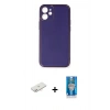 MARSİLYAN™- iPhone 12 Mini Kılıf Yadigar Klasik - Şeffaf Royal Nano Ekran Koruyucu + Renkli Kamera Lens Koruma Cam - YL