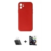 MARSİLYAN™- iPhone 12 Mini Kılıf Yadigar Klasik - Şeffaf Temperli Cam Ekran Koruyucu + Kamera Lens Koruma Cam - SF
