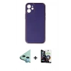 MARSİLYAN™- iPhone 12 Mini Kılıf Yadigar Klasik - Şeffaf Temperli Cam Ekran Koruyucu + Raze Metal Kamera Lens - MI