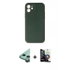 MARSİLYAN™- iPhone 12 Mini Kılıf Yadigar Klasik - Şeffaf Temperli Cam Ekran Koruyucu + Raze Metal Kamera Lens - YL