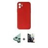MARSİLYAN™- iPhone 12 Mini Kılıf Yadigar Klasik - Şeffaf Temperli Cam Ekran Koruyucu + Raze Metal Kamera Lens - YL