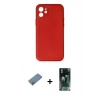 MARSİLYAN™- iPhone 12 Mini Kılıf Yadigar Klasik - Siyah 360 Mat Full Body Arka Koruyucu + Shine Kamera Lens Koruma Cam - SABE