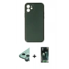 MARSİLYAN™- iPhone 12 Mini Kılıf Yadigar Klasik - Siyah 360 Mat Full Body Arka Koruyucu + Raze Metal Kamera Lens - YL