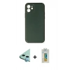 MARSİLYAN™- iPhone 12 Mini Kılıf Yadigar Klasik - Siyah Polymer Nano Ekran Koruyucu + Raze Metal Kamera Lens - MI