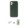 MARSİLYAN™- iPhone 12 Mini Kılıf Yadigar Klasik - Siyah Polymer Nano Ekran Koruyucu + Renkli Kamera Lens Koruma Cam - YL