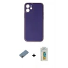 MARSİLYAN™- iPhone 12 Mini Kılıf Yadigar Klasik - Siyah Polymer Nano Ekran Koruyucu + Shine Kamera Lens Koruma Cam - GD