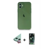 MARSİLYAN™- iPhone 12 Mini Kılıf Yadigar Yansıma Serisi - Şeffaf 360 Full Body Arka Koruyucu + Kırmızı Raze Metal Kamera Lens