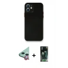 MARSİLYAN™- iPhone 12 Mini Kılıf Yadigar Yansıma Serisi - Şeffaf 360 Full Body Arka Koruyucu + Kırmızı Raze Metal Kamera Lens