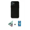 MARSİLYAN™- iPhone 12 Mini Kılıf Yadigar Yansıma Serisi - Şeffaf Royal Nano Ekran Koruyucu + Kırmızı Raze Metal Kamera Lens
