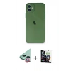 MARSİLYAN™- iPhone 12 Mini Kılıf Yadigar Yansıma Serisi - Şeffaf Temperli Cam Ekran Koruyucu + Raze Metal Kamera Lens - KI