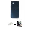 MARSİLYAN™- iPhone 12 Mini Kılıf Yadigar Yansıma Serisi - Şeffaf Temperli Cam Ekran Koruyucu + Renkli Kamera Lens Koruma Cam - TU