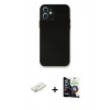 MARSİLYAN™- iPhone 12 Mini Kılıf Yadigar Yansıma Serisi - Şeffaf Temperli Cam Ekran Koruyucu + Renkli Kamera Lens Koruma Cam - SI