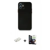 MARSİLYAN™- iPhone 12 Mini Kılıf Yadigar Yansıma Serisi - Şeffaf Temperli Cam Ekran Koruyucu + Renkli Kamera Lens Koruma Cam - SI