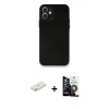 MARSİLYAN™- iPhone 12 Mini Kılıf Yadigar Yansıma Serisi - Şeffaf Temperli Cam Ekran Koruyucu + Renkli Kamera Lens Koruma Cam - TU