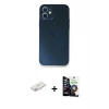 MARSİLYAN™- iPhone 12 Mini Kılıf Yadigar Yansıma Serisi - Şeffaf Temperli Cam Ekran Koruyucu + Renkli Kamera Lens Koruma Cam - PE