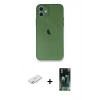 MARSİLYAN™- iPhone 12 Mini Kılıf Yadigar Yansıma Serisi - Siyah 360 Mat Full Body Arka Koruyucu + Renkli Kamera Lens Koruma Cam - SI