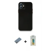 MARSİLYAN™- iPhone 12 Mini Kılıf Yadigar Yansıma Serisi - Siyah Polymer Nano Ekran Koruyucu + Shine Kamera Lens Koruma Cam - GI