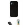 MARSİLYAN™- iPhone 12 Mini Kılıf Yadigar Yansıma Serisi - Siyah Polymer Nano Ekran Koruyucu + Kamera Lens Koruma Cam - SF