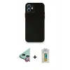MARSİLYAN™- iPhone 12 Mini Kılıf Yadigar Yansıma Serisi - Siyah Polymer Nano Ekran Koruyucu + Raze Metal Kamera Lens - KI