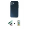 MARSİLYAN™- iPhone 12 Mini Kılıf Yadigar Yansıma Serisi - Siyah Polymer Nano Ekran Koruyucu + Raze Metal Kamera Lens - KI