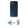 MARSİLYAN™- iPhone 12 Mini Kılıf Yadigar Yansıma Serisi - Siyah Polymer Nano Ekran Koruyucu + Raze Metal Kamera Lens - MI