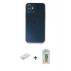 MARSİLYAN™- iPhone 12 Mini Kılıf Yadigar Yansıma Serisi - Siyah Polymer Nano Ekran Koruyucu + Renkli Kamera Lens Koruma Cam - SI