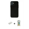 MARSİLYAN™- iPhone 12 Mini Kılıf Yadigar Yansıma Serisi - Siyah Polymer Nano Ekran Koruyucu + Renkli Kamera Lens Koruma Cam - YL