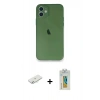 MARSİLYAN™- iPhone 12 Mini Kılıf Yadigar Yansıma Serisi - Siyah Polymer Nano Ekran Koruyucu + Renkli Kamera Lens Koruma Cam - SI