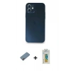MARSİLYAN™- iPhone 12 Mini Kılıf Yadigar Yansıma Serisi - Siyah Polymer Nano Ekran Koruyucu + Shine Kamera Lens Koruma Cam - PE