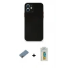 MARSİLYAN™- iPhone 12 Mini Kılıf Yadigar Yansıma Serisi - Siyah Polymer Nano Ekran Koruyucu + Shine Kamera Lens Koruma Cam - GD
