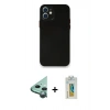 MARSİLYAN™- iPhone 12 Mini Kılıf Yadigar Yansıma Serisi - Siyah Polymer Nano Ekran Koruyucu + Raze Metal Kamera Lens - YL