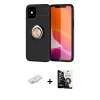 MARSİLYAN™- iPhone 12 Mini Kılıf Yankı Form Prime - Şeffaf Temperli Cam Ekran Koruyucu + Renkli Kamera Lens Koruma Cam - YL