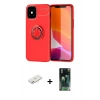 MARSİLYAN™- iPhone 12 Mini Kılıf Yankı Form Prime - Siyah 360 Mat Full Body Arka Koruyucu + Renkli Kamera Lens Koruma Cam - PE