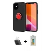 MARSİLYAN™- iPhone 12 Mini Kılıf Yankı Form Prime - Siyah Polymer Nano Ekran Koruyucu + Kamera Lens Koruma Cam - SF