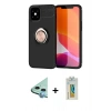 MARSİLYAN™- iPhone 12 Mini Kılıf Yankı Form Prime - Siyah Polymer Nano Ekran Koruyucu + Raze Metal Kamera Lens - MI