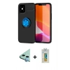 MARSİLYAN™- iPhone 12 Mini Kılıf Yankı Form Prime - Siyah Polymer Nano Ekran Koruyucu + Raze Metal Kamera Lens - MI