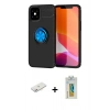 MARSİLYAN™- iPhone 12 Mini Kılıf Yankı Form Prime - Siyah Polymer Nano Ekran Koruyucu + Renkli Kamera Lens Koruma Cam - PE