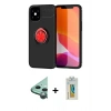 MARSİLYAN™- iPhone 12 Mini Kılıf Yankı Form Prime - Siyah Polymer Nano Ekran Koruyucu + Raze Metal Kamera Lens - YL