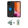 MARSİLYAN™- iPhone 12 Mini Kılıf Yankı Form Prime - Siyah Polymer Nano Ekran Koruyucu + Raze Metal Kamera Lens - YL