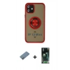 MARSİLYAN™- iPhone 12 Mini Kılıf Yörünge Çizgi - Şeffaf 360 Full Body Arka Koruyucu + Shine Kamera Lens Koruma Cam - SABE